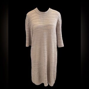 Linen cotton textured knit dress by InWear Copenhagen semi-sheer blush pink